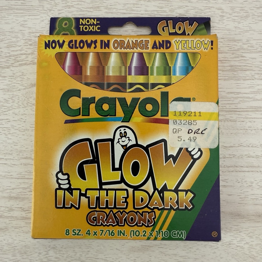 Crayola‎ Glow in the Dark Crayons 8 Pack New Unused Vintage 1997
